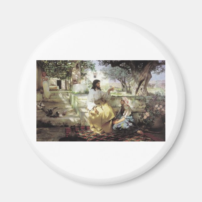 Kristus med Martha och Maria circa 1886 Magnet (Framsidan)