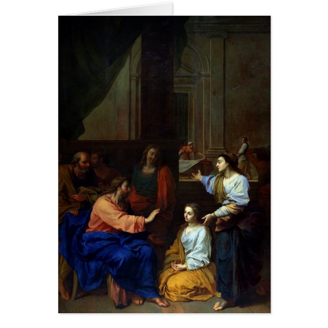 Kristus med Martha och Mary Hälsningskort (Framsidan)
