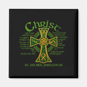 Kristus Med Mig Keltiskt Kors St. Patrick Bröstplå Magnet