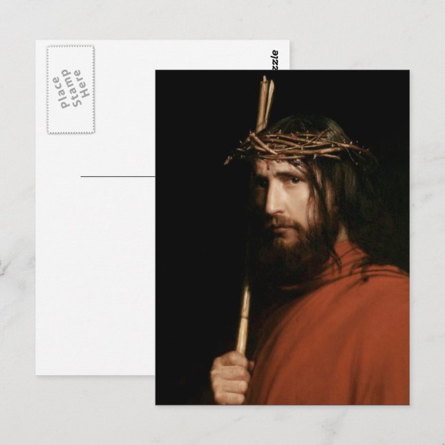 Kristus med Thorns. Fine Art Påsk Vykort (Fram/baksida)