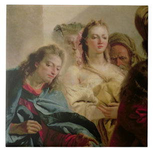 Kristus och adulteressen, 1751 (olja på kanfas) kakelplatta