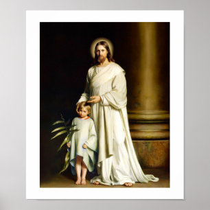 "Kristus och barn" som målar vid Carl Bloch. Poster