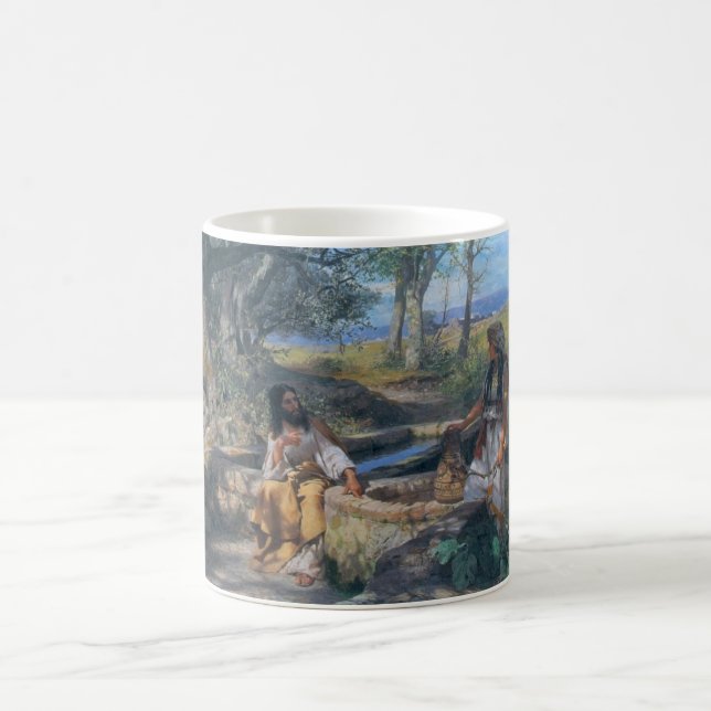 Kristus- och barnsamaritkvinna circa 1890 kaffemugg (Center)