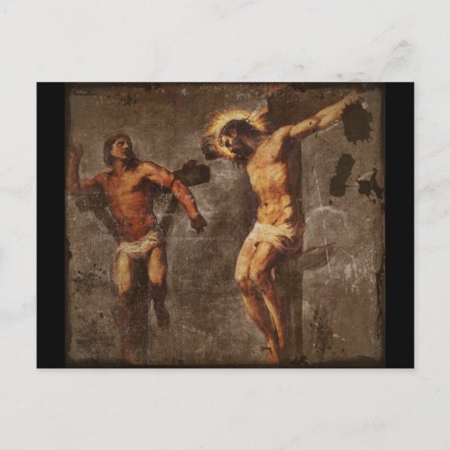 Kristus och den bra tjuven vykort (Framsida)