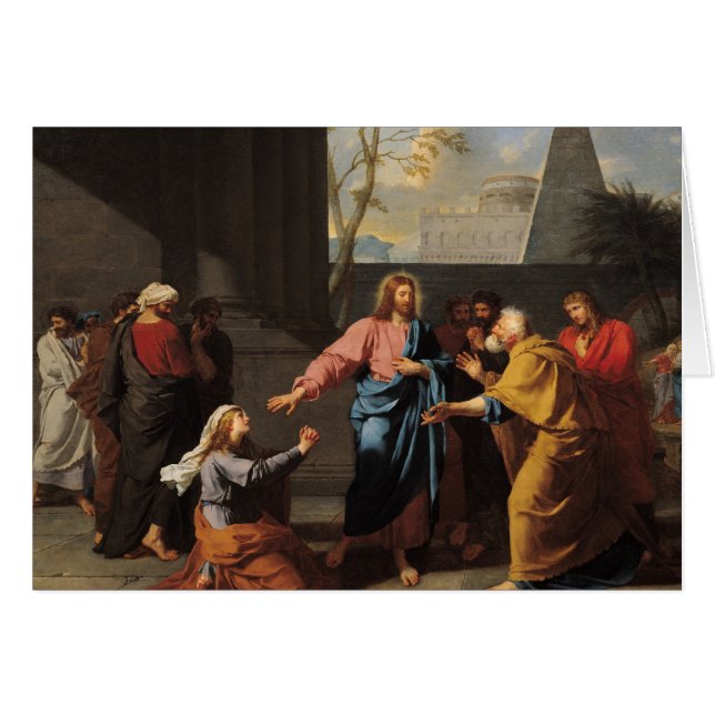 Kristus och den Canaanite kvinnan, 1783-84 Hälsningskort (Framsidan Horizontal)