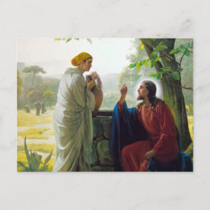 Kristus och den samariska kvinnan av Carl Bloch Vykort