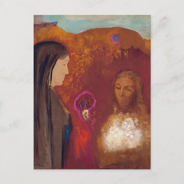 Kristus och den samaritanska kvinnan av Odilon Red Vykort (Framsida)