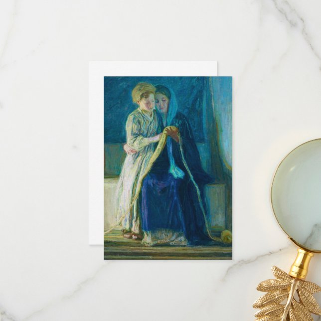 Kristus och hans Mor studerar skript Tack Kort (Fram/Back In Situ)