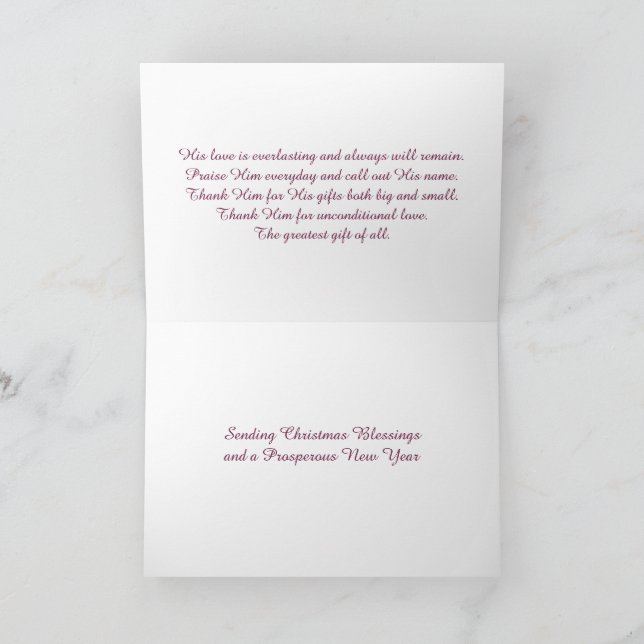 Kristus och jul tack kort (Inuti)