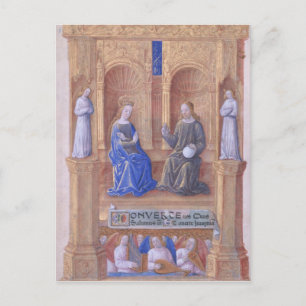 Kristus och Jungfru Mary Enthroned Vykort