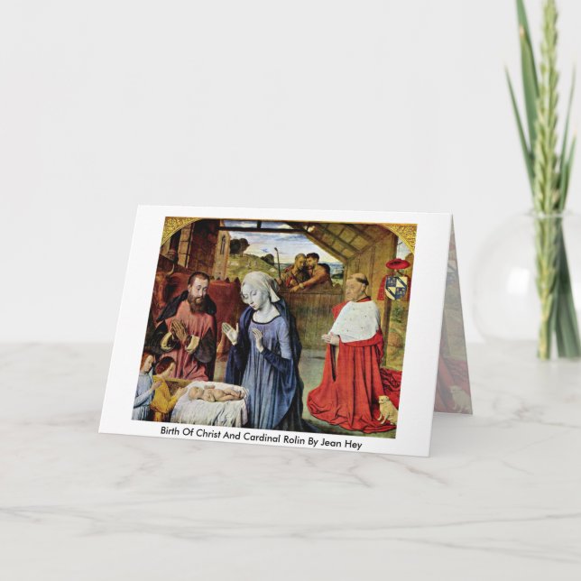Kristus och kardinal Rolin föds av Jean Hej. Kort (Framsida)