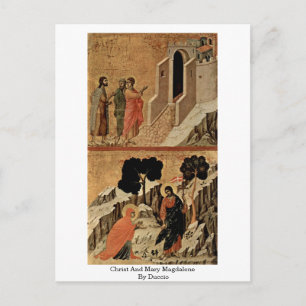 Kristus och Mary Magdalene av Duccio Vykort