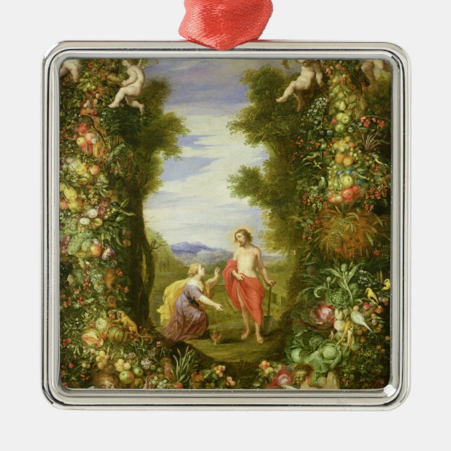 Kristus och Mary Magdalene Julgransprydnad Metall (Framsidan)