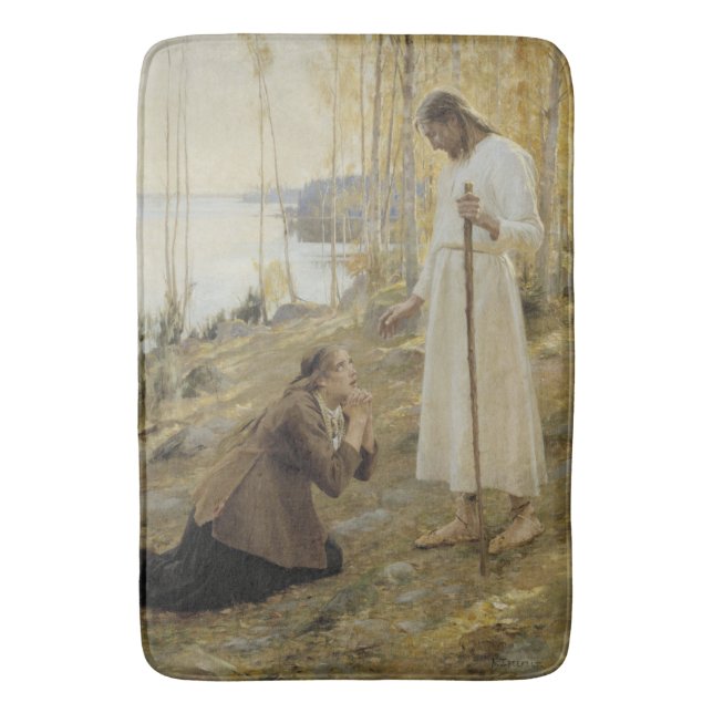 Kristus och Mary Magdalene på finska landsbygden Badrumsmatta (Framsidan (Vertikal))
