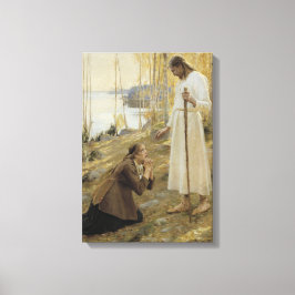 Kristus och Mary Magdalene på finska landsbygden Canvastryck