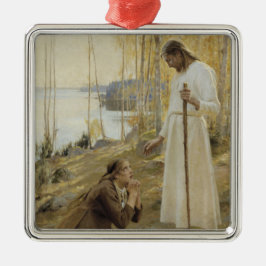 Kristus och Mary Magdalene på finska landsbygden Julgransprydnad Metall