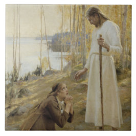 Kristus och Mary Magdalene på finska landsbygden Kakelplatta