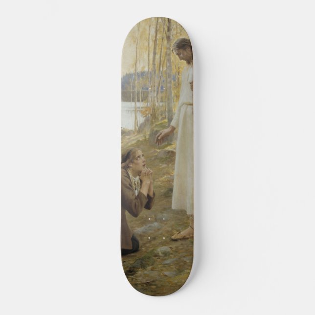 Kristus och Mary Magdalene på finska landsbygden Mini Skateboard Bräda 18,5 Cm (Framsida)
