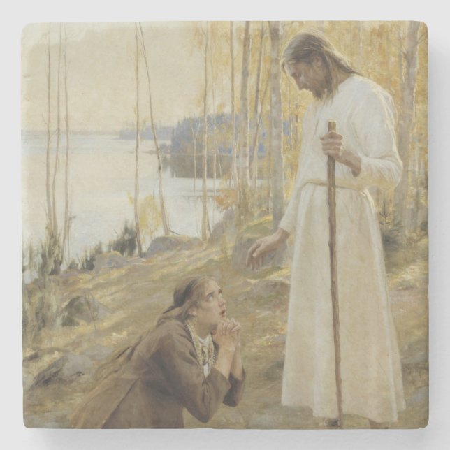 Kristus och Mary Magdalene på finska landsbygden Stenunderlägg (Framsidan)