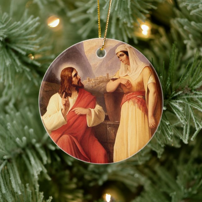 Kristus och samariern av Christian Schleisner Julgransprydnad Keramik (Träd)