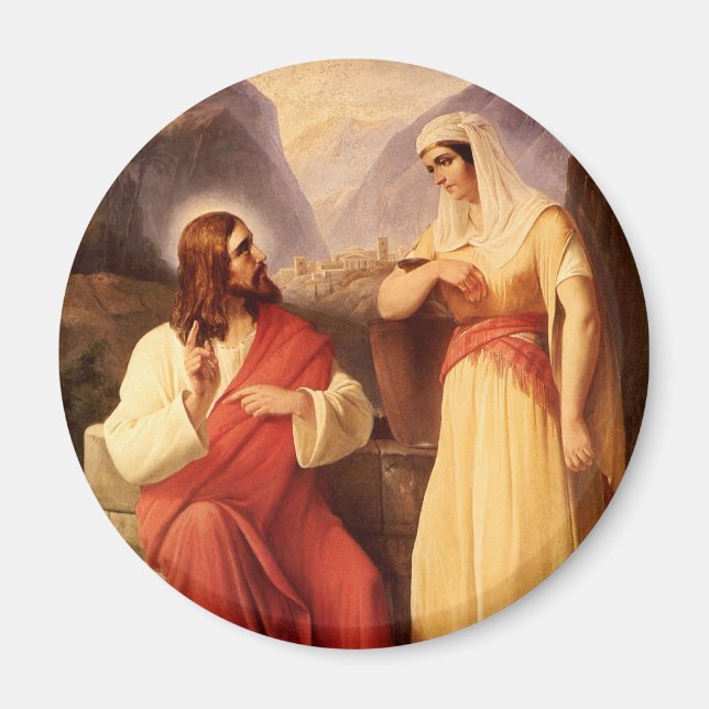 Kristus och samariern av Christian Schleisner Magnet (Framsidan)