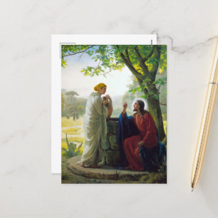 Kristus och Samaritan Woman av Carl Bloch Helg Vykort
