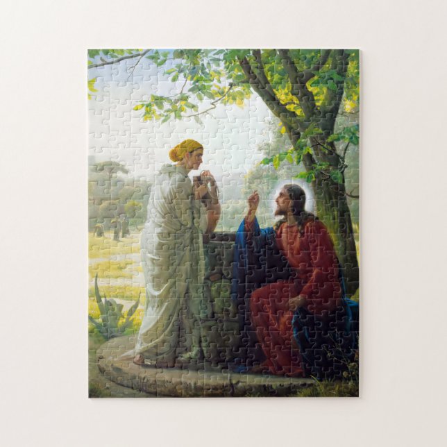 Kristus och Samaritan Woman av Carl Bloch Pussel (Vertikal)