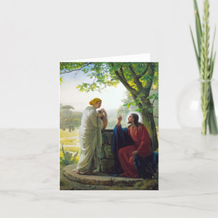 Kristus och Samaritan Woman av Carl Bloch Tack Kort