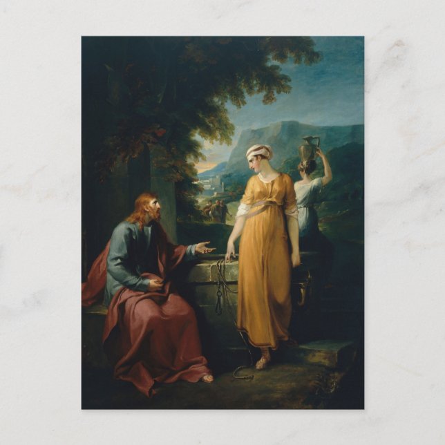 Kristus och Woman of Samaria, William Hamilton Vykort (Framsida)