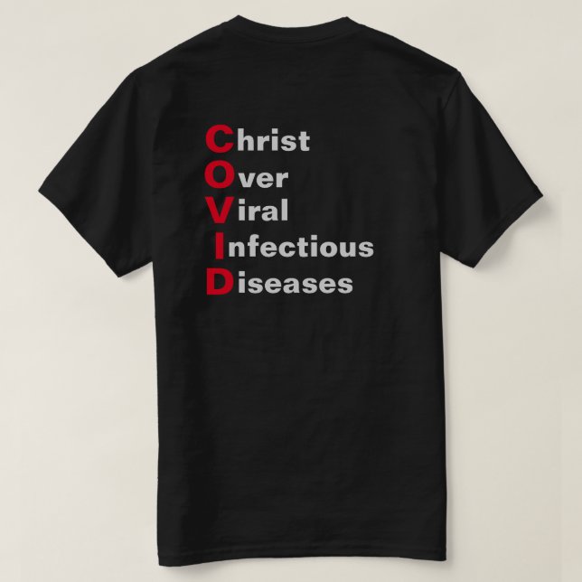 Kristus över COVID T-Shirt (Design baksida)