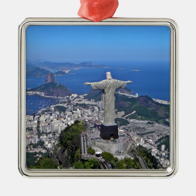 KRISTUS PÅ CORCOVADO-BERG JULGRANSPRYDNAD METALL (Framsidan)