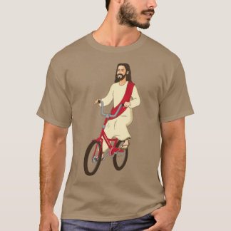 Kristus på en cykel Roligt religiöst Herr Jesus Ky T Shirt