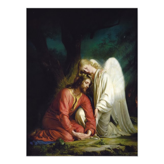 Kristus på Gethsemane av Carl Bloch Fototryck (Framsidan)