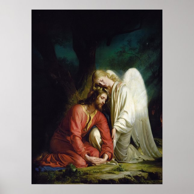 Kristus på Gethsemane av Carl Bloch Poster (Framsidan)