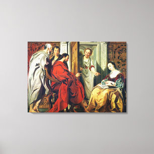 Kristus på huset av Martha och Mary av Bethany Canvastryck