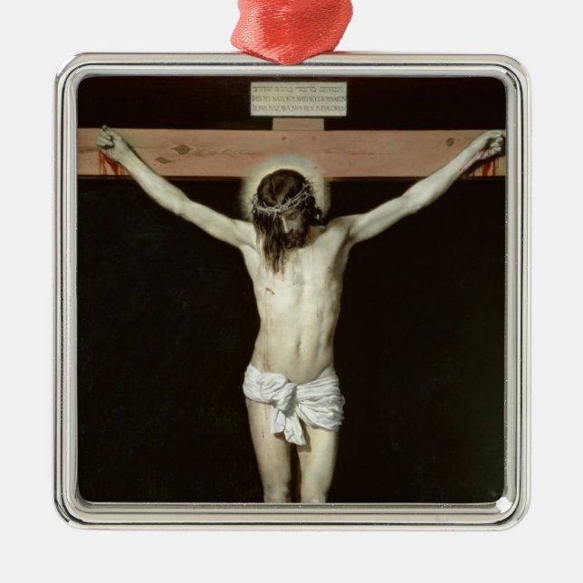 Kristus på kor, c.1630 julgransprydnad metall (Framsidan)