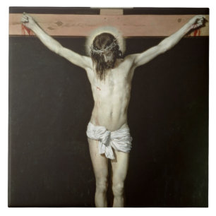 Kristus på kor, c.1630 kakelplatta
