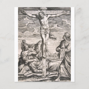 Kristus på korset av Agostino Carracci Flygblad