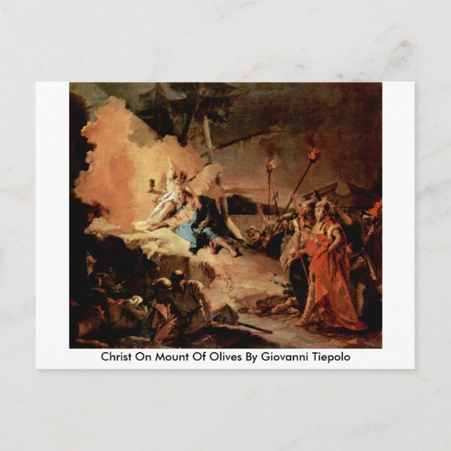 Kristus på Olivberget av Giovanni Tiepolo Vykort (Framsida)