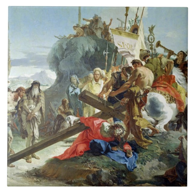 Kristus på vägen till calvaryen, 1749 (olja på kakelplatta (Framsidan)