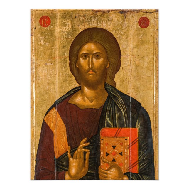 Kristus Pantocrator av Byzantine Icon Fototryck (Framsidan)