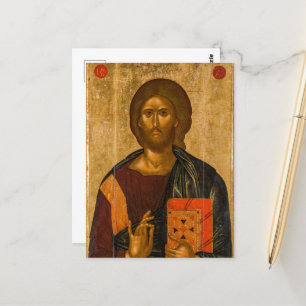 Kristus Pantocrator av Byzantine Icon Vykort