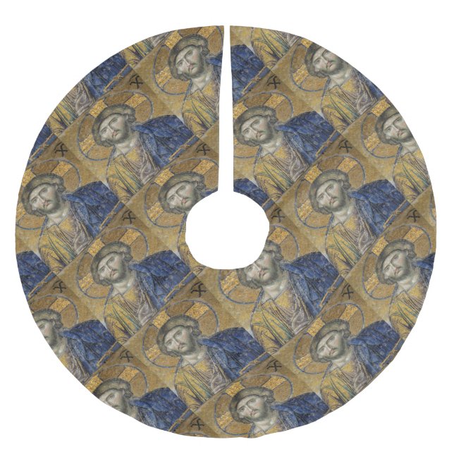 Kristus Pantocrator Mosaic Iconic Religiösa Roman  Julgransmatta Borstad Polyester (Framsidan)