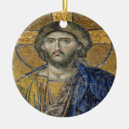 Kristus Pantocrator Mosaic Iconic Religiösa Roman  Julgransprydnad Keramik