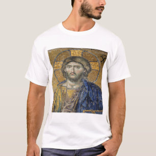 Kristus Pantocrator Mosiac Iconic Religiösa Roman  T Shirt