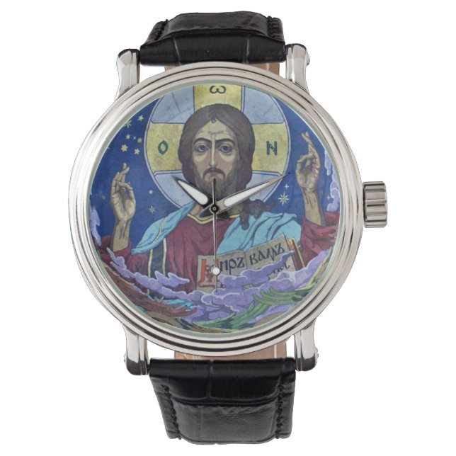 Kristus Pantocrator Orthodox Icon Armbandsur (Framsida)