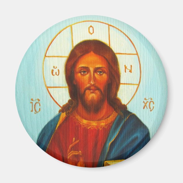 Kristus Pantocrator Orthodox Icon Magnet (Framsidan)