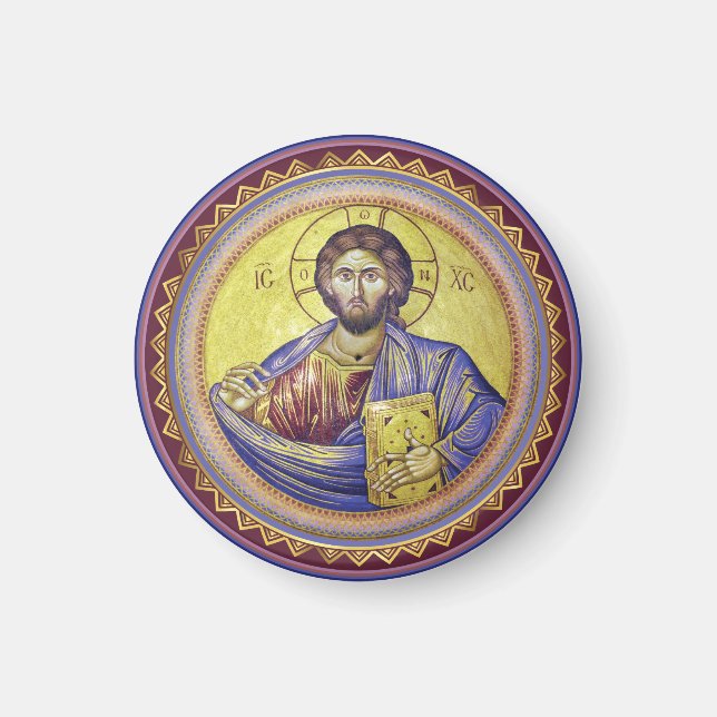 Kristus Pantocrator Orthodox Icon Magnet (Framsidan)