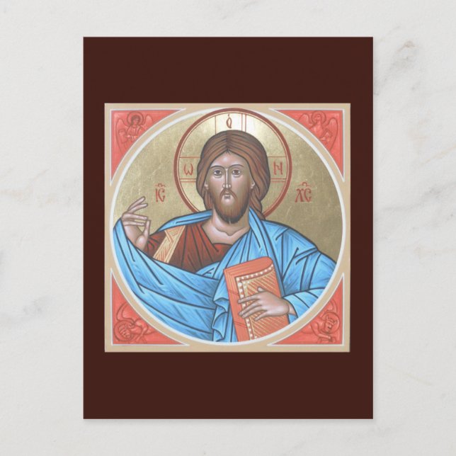 Kristus Pantocrator Prayer Card Vykort (Framsida)