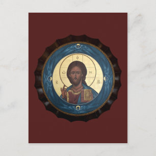 Kristus Pantocrator Prayer Card Vykort
